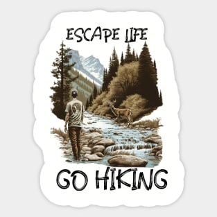 Escape Life Go Hiking Sticker